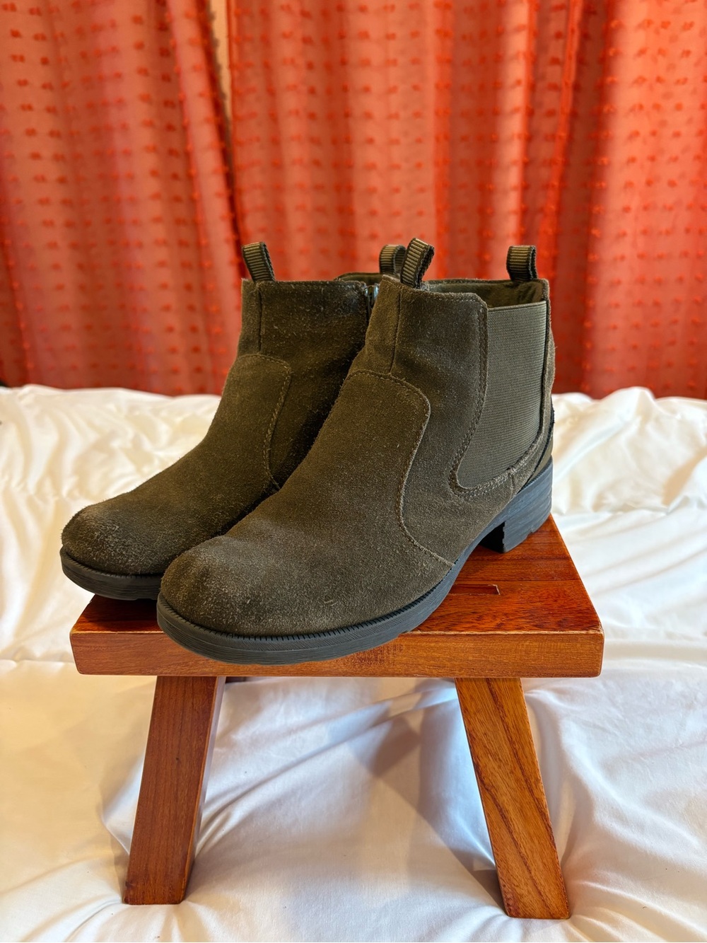 Women’s Olive Suede Ankle Boots